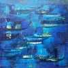 Malerei, Boote III, Acryl auf Leinwand, 100 x 100 cm